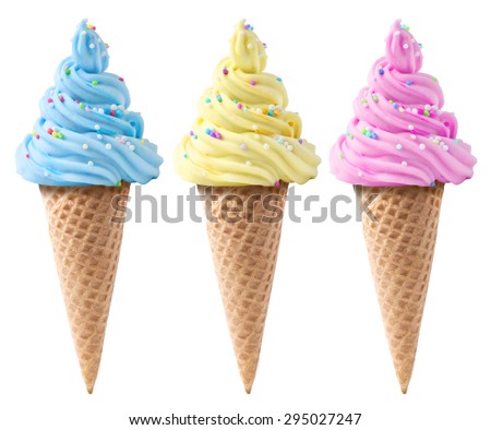 isolated mixed colorful soft ice cream with sprinkles