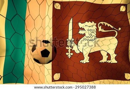 Sri Lanka symbol soccer ball vintage color