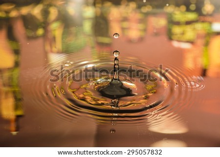  water reflection and water drop for background