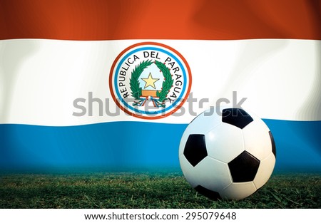 Paraguay symbol soccer ball vintage color