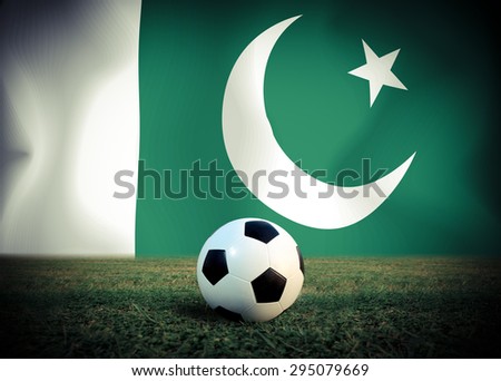 Pakistan symbol soccer ball vintage color