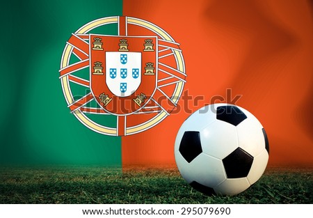 Portuguese symbol soccer ball vintage color