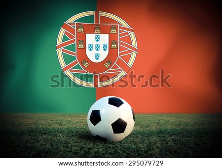 Portuguese symbol soccer ball vintage color