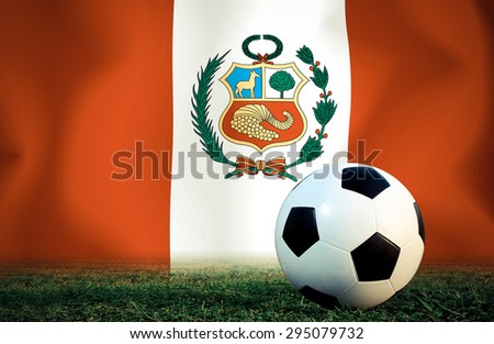 Peru symbol soccer ball vintage color