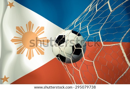 Philippines symbol soccer ball vintage color