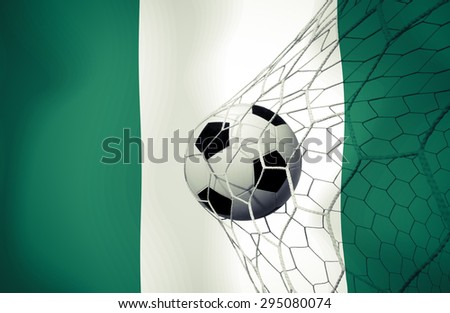 NIGERIA symbol soccer ball vintage color