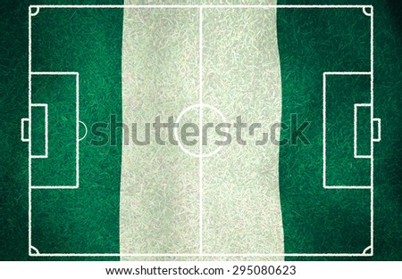 NIGERIA symbol soccer ball vintage color