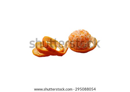 Bunch of Mandarin oranges on a white background. 
