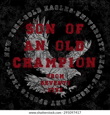 old champion eagle illustration t shirt graphic design
