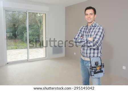 Builder happy to have finished the job