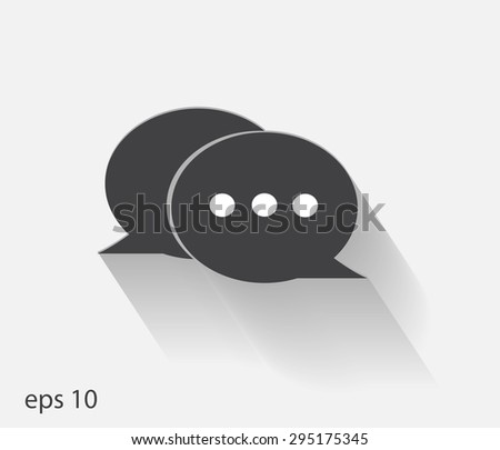 chat flat icon with long shadow. vector eps 10