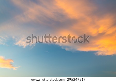 Sunset blue sky and clouds backgrounds