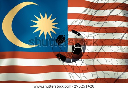 MALAYSIA  symbol soccer ball vintage color
