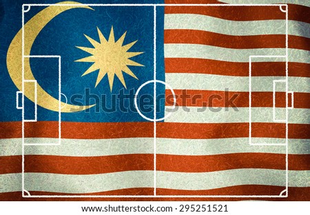 MALAYSIA  symbol soccer ball vintage color