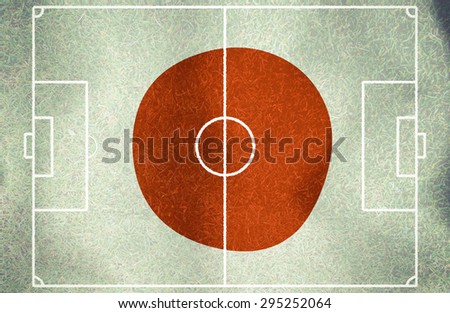 japan symbol soccer ball vintage color