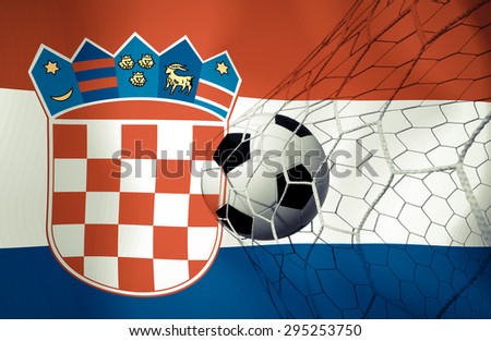 Croatia symbol soccer ball vintage color