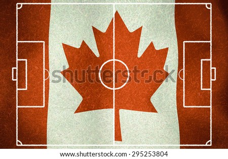 Canada symbol soccer ball vintage color