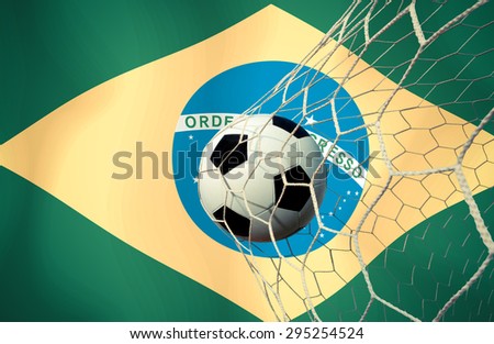 Brazil symbol soccer ball vintage color