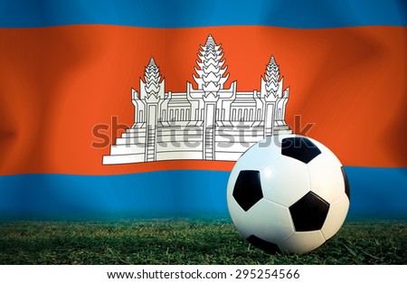 Cambodia symbol soccer ball vintage color
