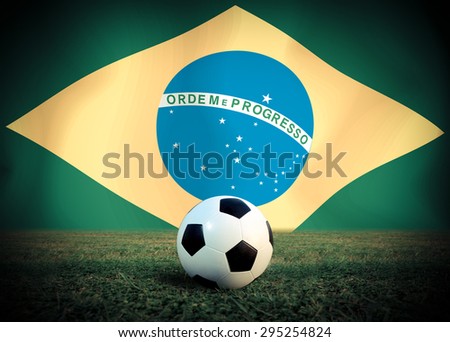 Brazil symbol soccer ball vintage color