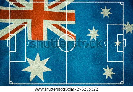 Australia symbol soccer ball vintage color
