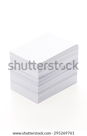 Blank white paper isolated on white background