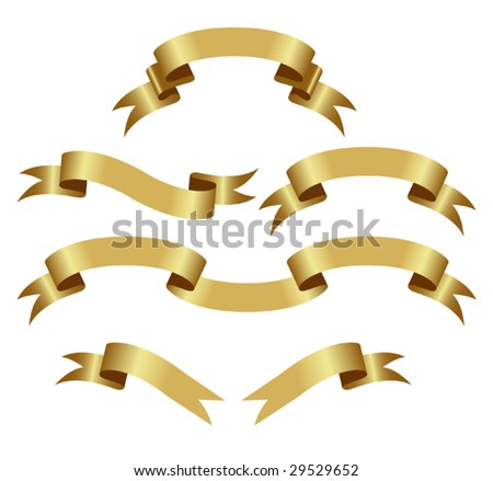 Gold banners isolated on a white background. vector illustration