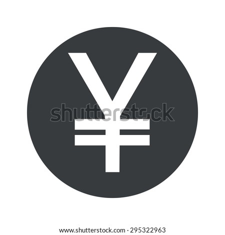 Yen symbol in black circle, isolated on white