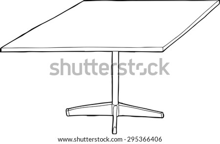 Outlined isolated table illustration over white background