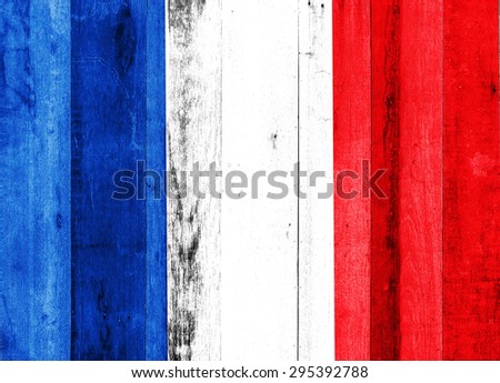 France flag on wooden background