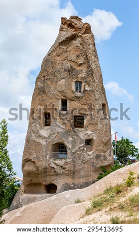 A geological formation consisting of volcanic tuff with cave dwelling. Cappadocia in Central Anatolia is a UNESCO World Heritage Site since 1985, Turkey 