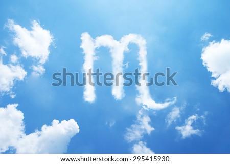 Scorpio cloud zodiac sign on sky.
