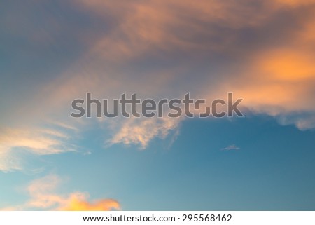 Sunset blue sky and clouds backgrounds