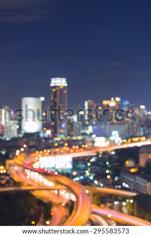 Blur bokeh city road curve during twilight