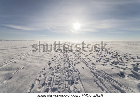 Winter landscape with a very beautiful sky