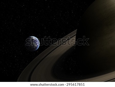 Solar system - Real scale of objects. Elements of this image furnished by Nasa
