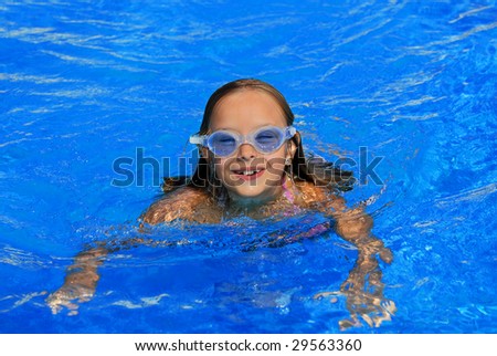 Cute girl in water