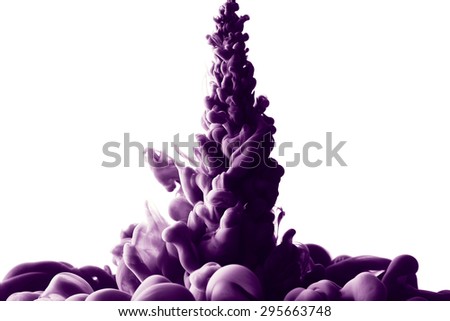 Abstract splash of purple paint isolated on white background