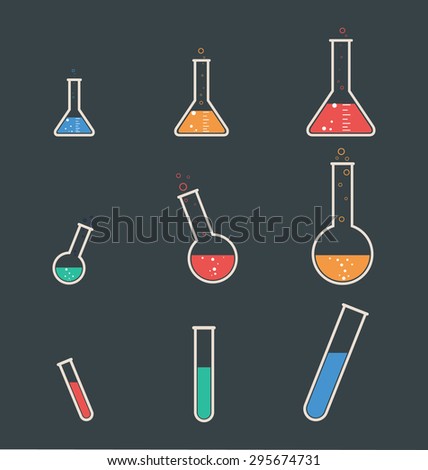 Vector illustration of laboratory equipment Icons. 