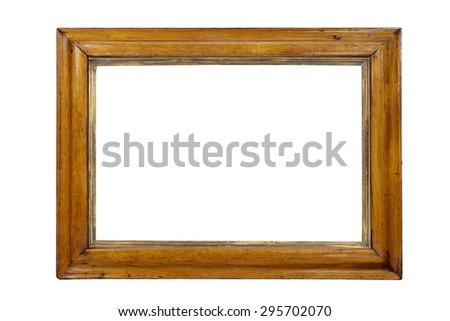 Light colored wooden picture frame isolated with inner and outer clip paths