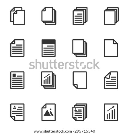 Paper icon, Document icon, Vector EPS10 Royalty-Free Stock Photo #295715540