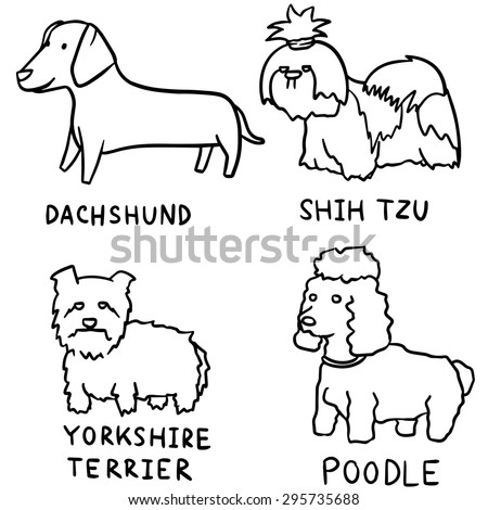 vector set of dogs