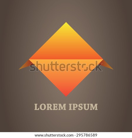 Business Abstract Arrow Origami Style Icon. Corporate, Media, Technology Vector Logo Design Template.