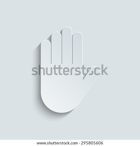 Hand vector icon with shadow 
