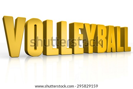 3D volleyball text on white background