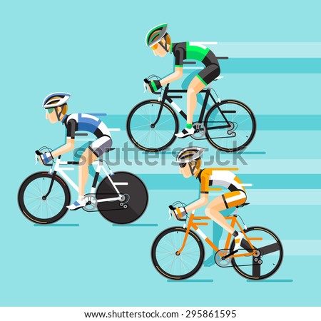 The Group of cyclists man in road bicycle racing. Vector illustrator.