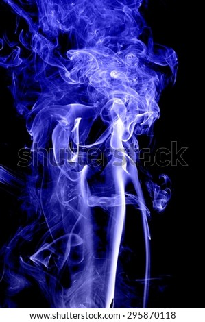Abstract blue smoke on black background, blue background,blue ink background
