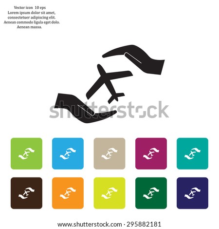 protection of air travel, insurance sign web icon. vector design