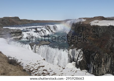 Gullfoss waterfall in Iceland.