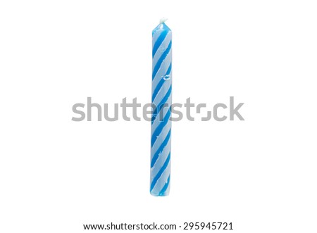 Close Up view of blue birthday candle